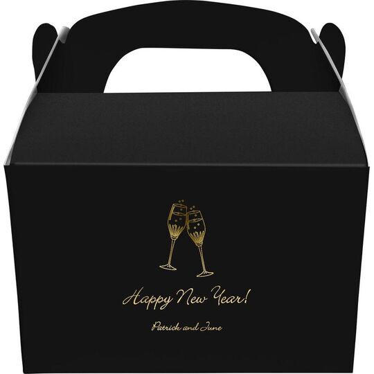 Champagne Crystal Toast Large Favor Boxes